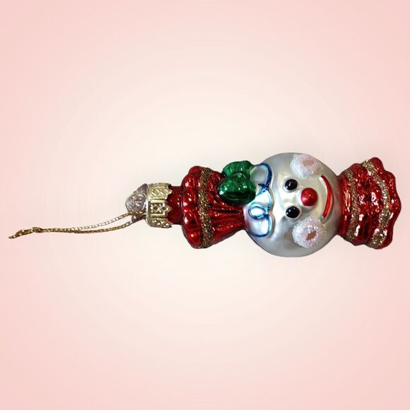 3" Christmas Snowman Candy Wrapper Hand Blown Glass Ornament Thomas Pacconi 2002 - Picture 7 of 9